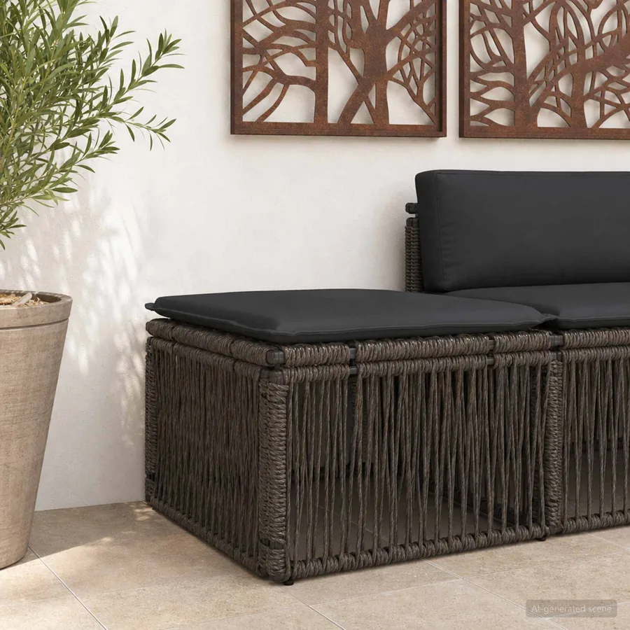 Tabouret Gris polyrotin