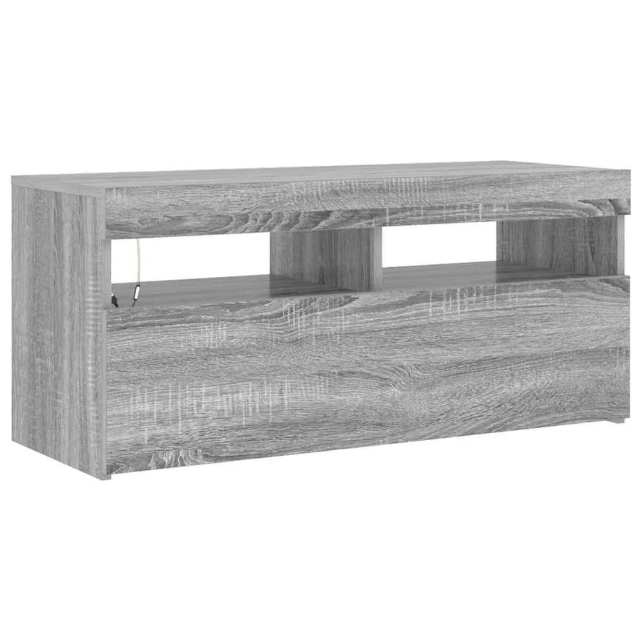 Meuble TV avec lumières LED Sonoma gris 90x35x40 cm - 13