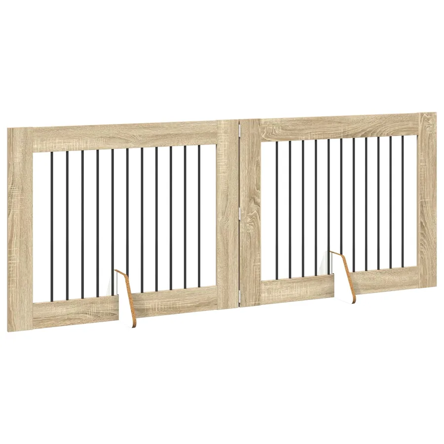 Porte de chien pliable avec supports 2 pcs Chêne Sonoma - 3