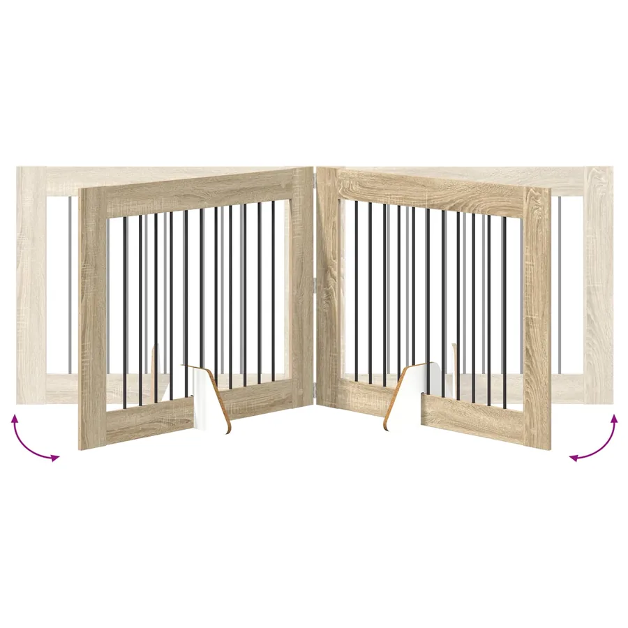 Porte de chien pliable avec supports 2 pcs Chêne Sonoma - 7