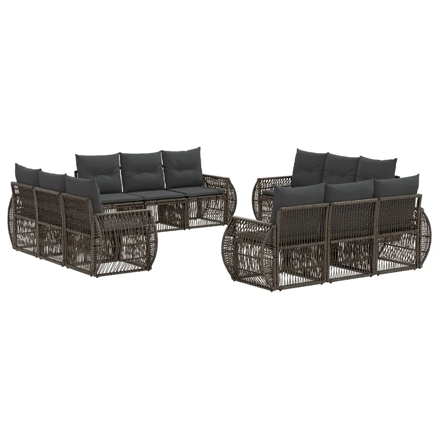 Ensemble de canapé de jardin 12 pcs Gris et Gris foncé - 2