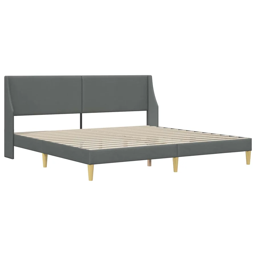 Cadre de lit avec matelas Gris foncé 180 x 200 cm tissu - 4