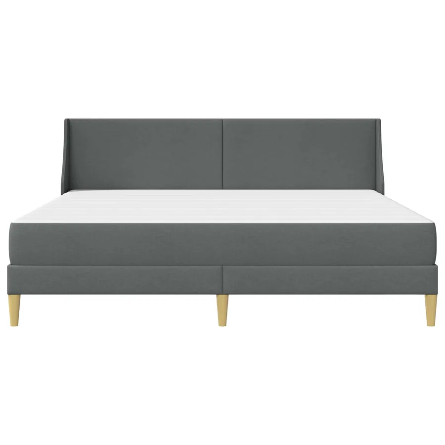 Cadre de lit avec matelas Gris foncé 180 x 200 cm tissu - 6