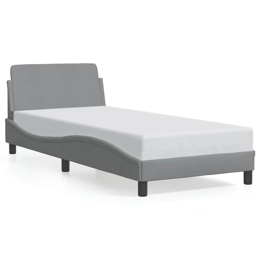 Cadre de lit Dover gris clair 90x190 cm tissu - 2