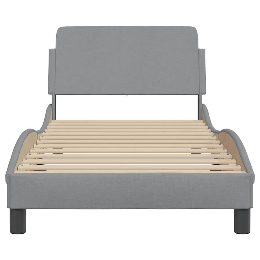 Cadre de lit Dover gris clair 90x190 cm tissu - 4