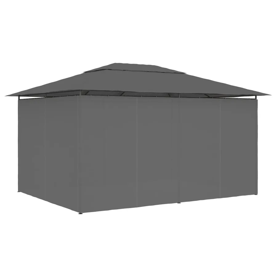 Tonnelle de jardin avec rideaux 4 x 3 m Anthracite - 4