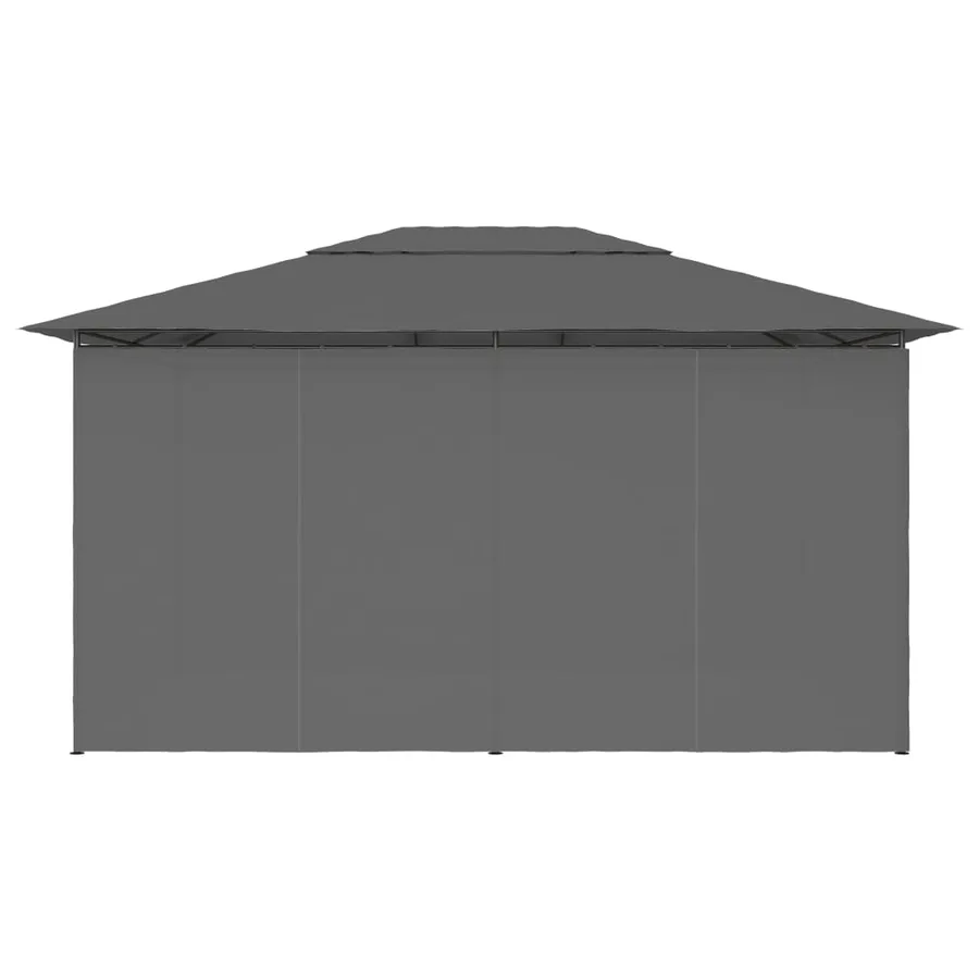 Tonnelle de jardin avec rideaux 4 x 3 m Anthracite - 5