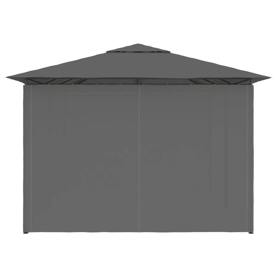Tonnelle de jardin avec rideaux 4 x 3 m Anthracite - 6