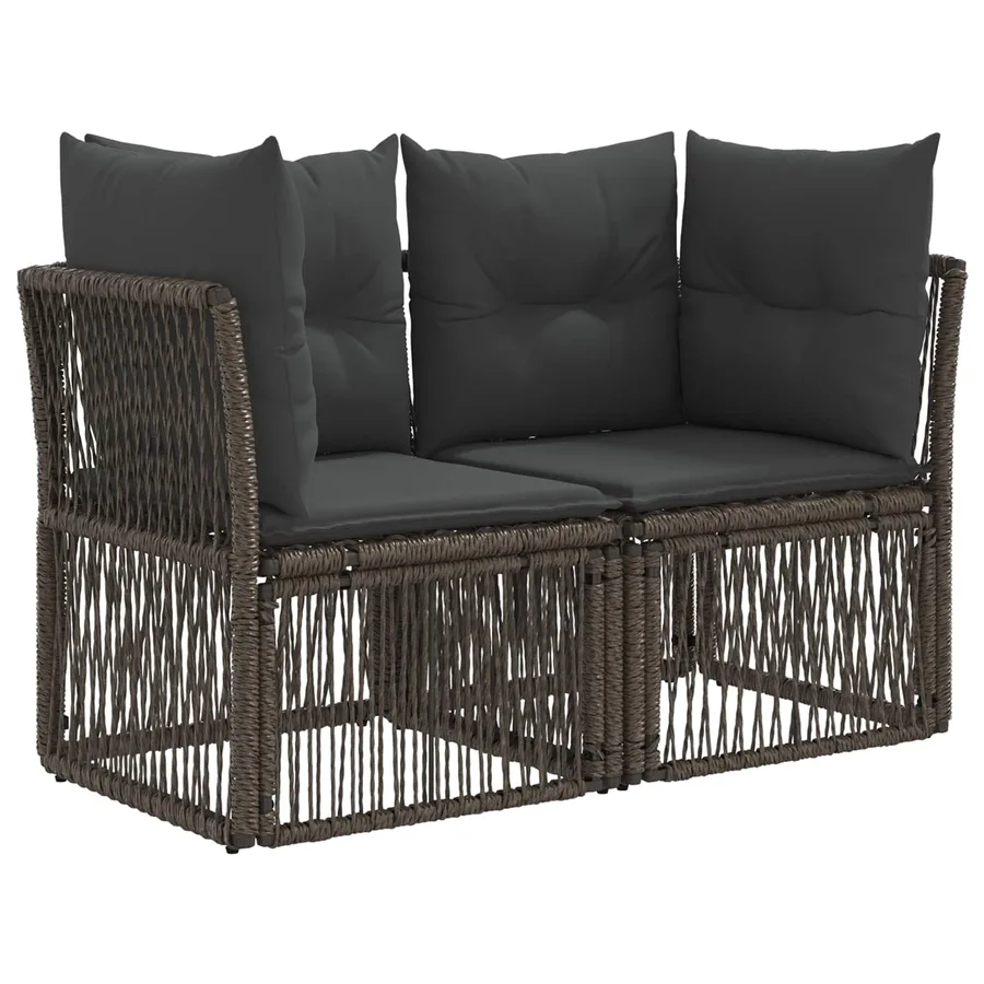 Ensemble de canapé de jardin 7 pcs Gris polyrotin - 3