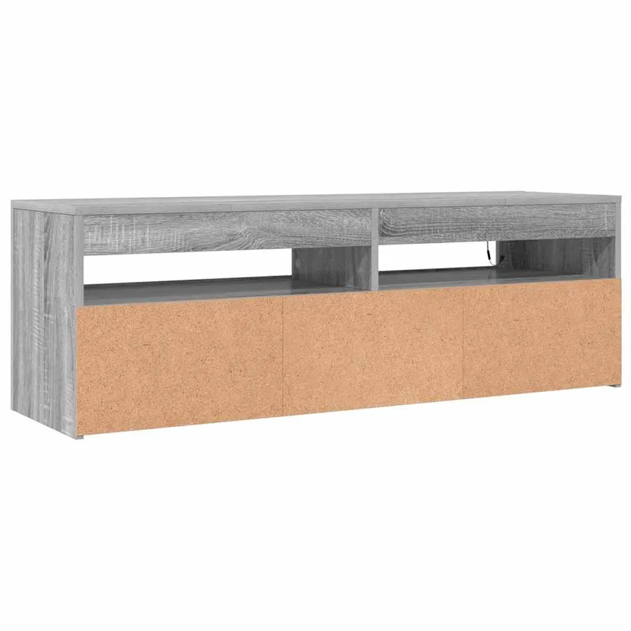 TV cabinet with LED lights grey sonoma 120x35x40 cm - 10