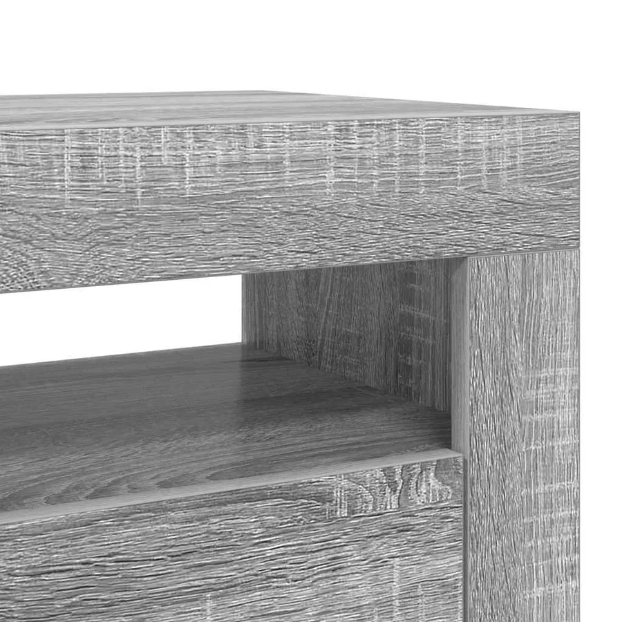 TV cabinet with LED lights grey sonoma 120x35x40 cm - 11