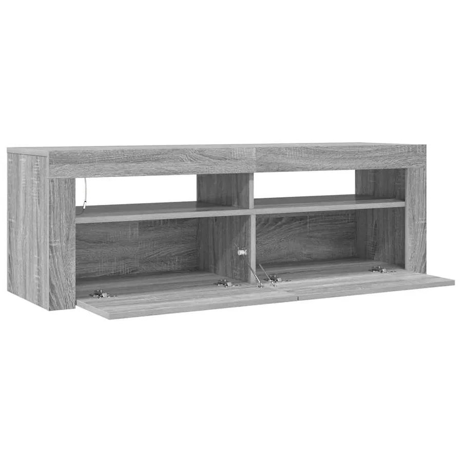 TV cabinet with LED lights grey sonoma 120x35x40 cm - 7
