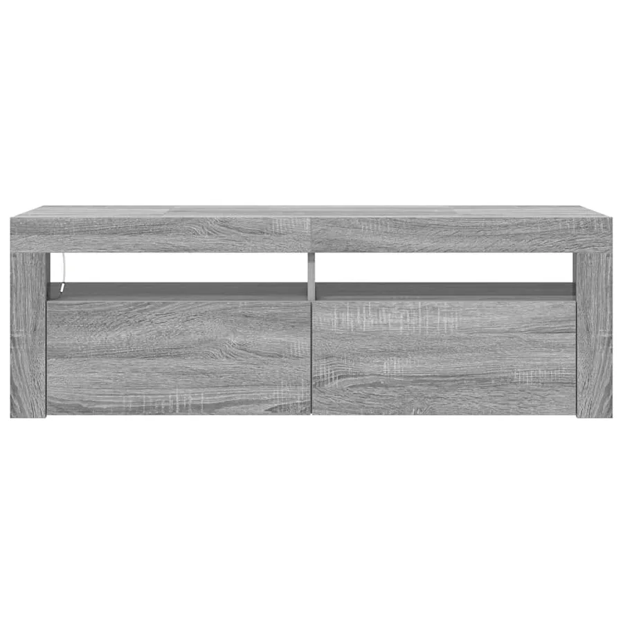 Meuble TV avec lumières LED sonoma gris 120x35x40 cm - 8