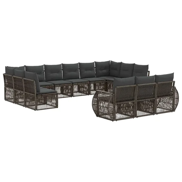 Ensemble de canapé de jardin 13 pcs Gris et Gris foncé