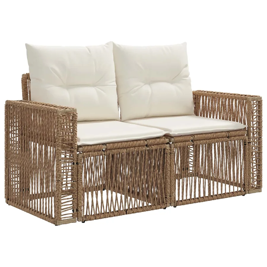 Ensemble de canapé de jardin 8 pcs Beige et blanc crème - 5