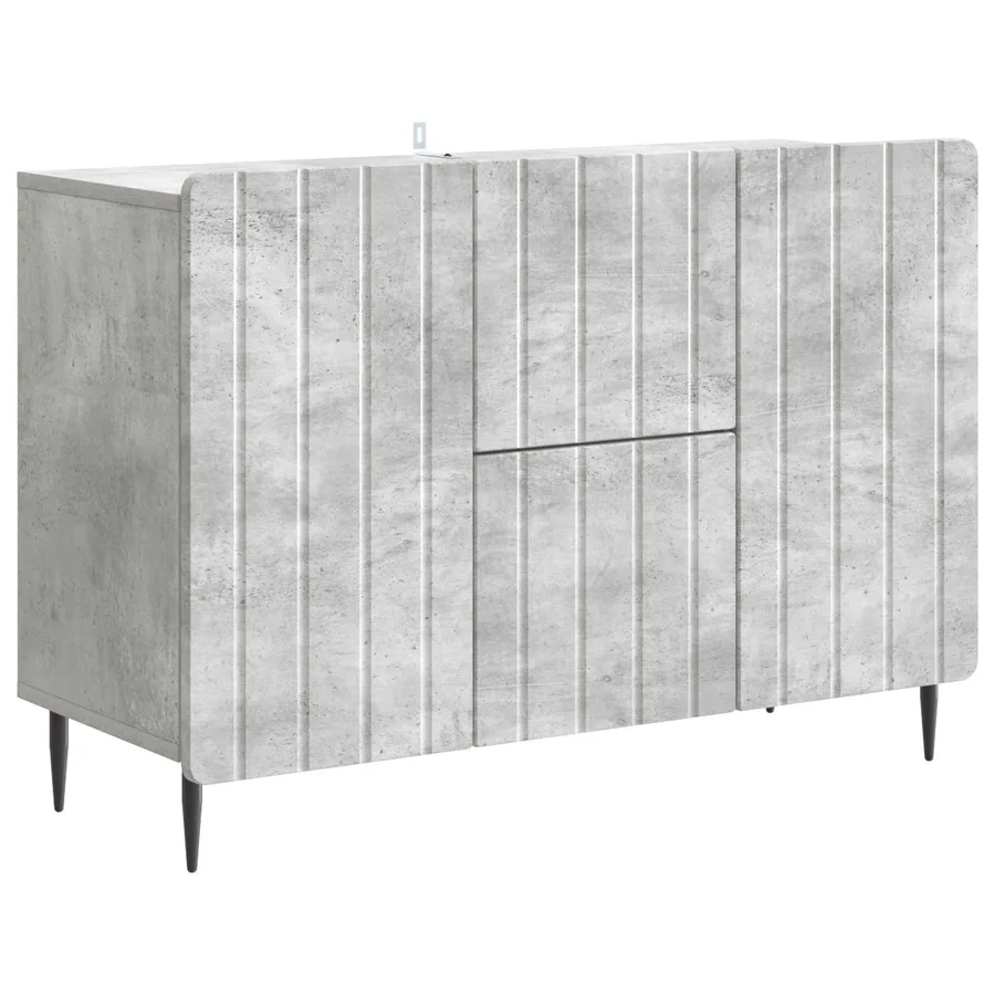 Buffet Gris béton 89 x 34,5 x 62 cm Bois d'ingénierie - 2