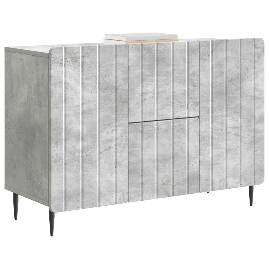 Buffet Gris béton 89 x 34,5 x 62 cm Bois d'ingénierie - 3