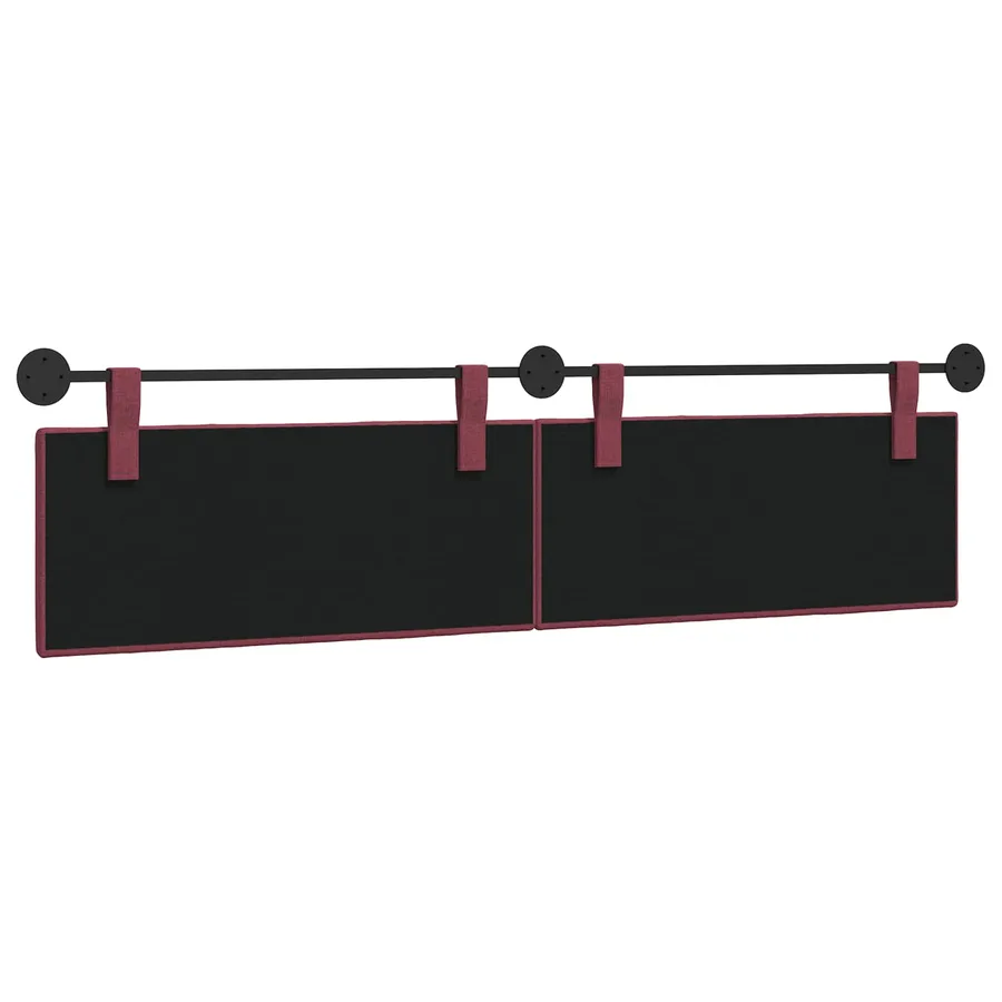 Tête de lit suspendue Bordeaux Tissu - 7