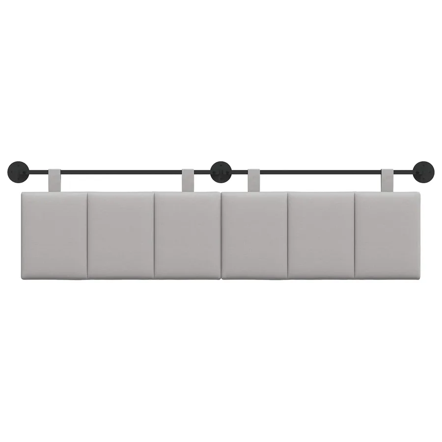Tête de lit suspendue Gris nuage Tissu - 5