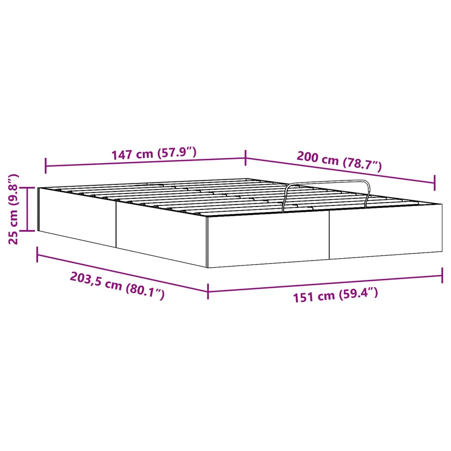 Cadre de lit ottoman avec rangement Blanc 150 x 200 cm - 11