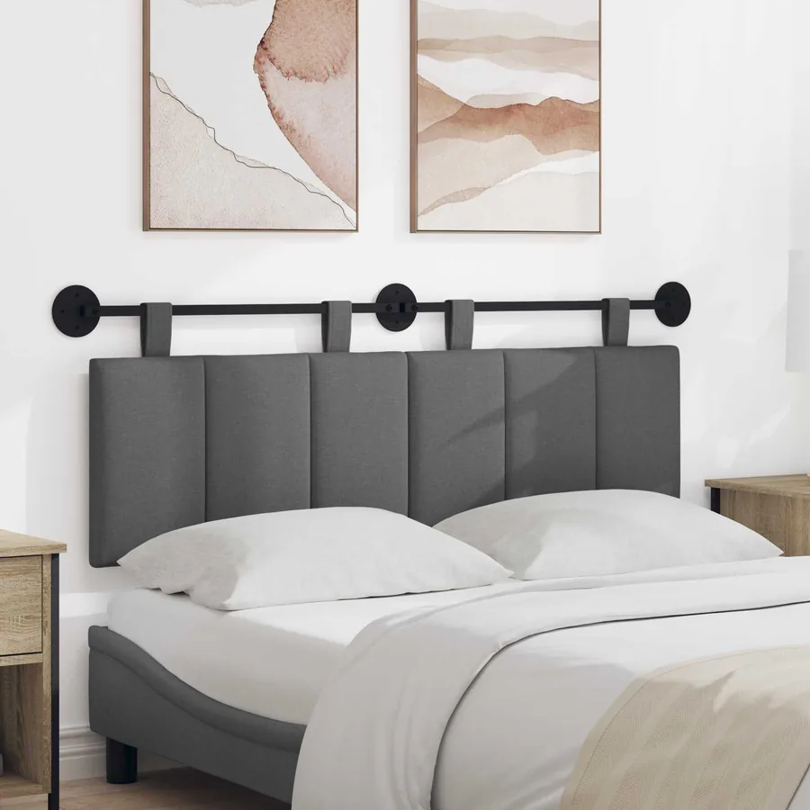 Tête de lit suspendue Gris foncé Tissu