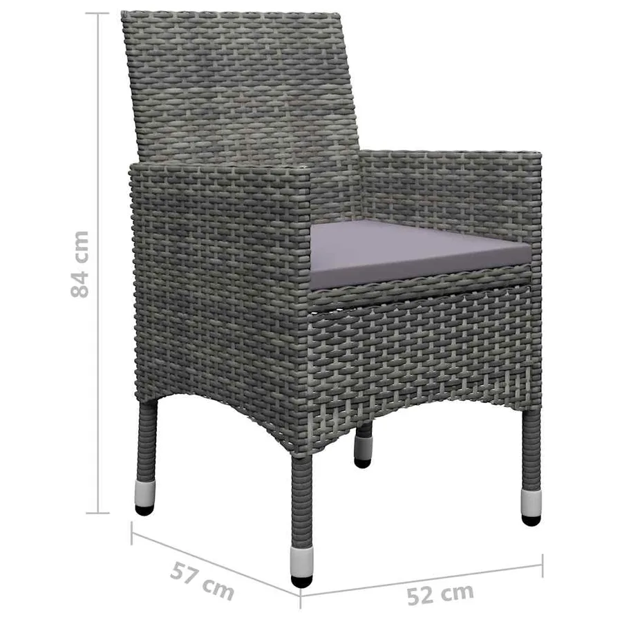 Ensemble à manger de jardin 7 pcs Gris - 12