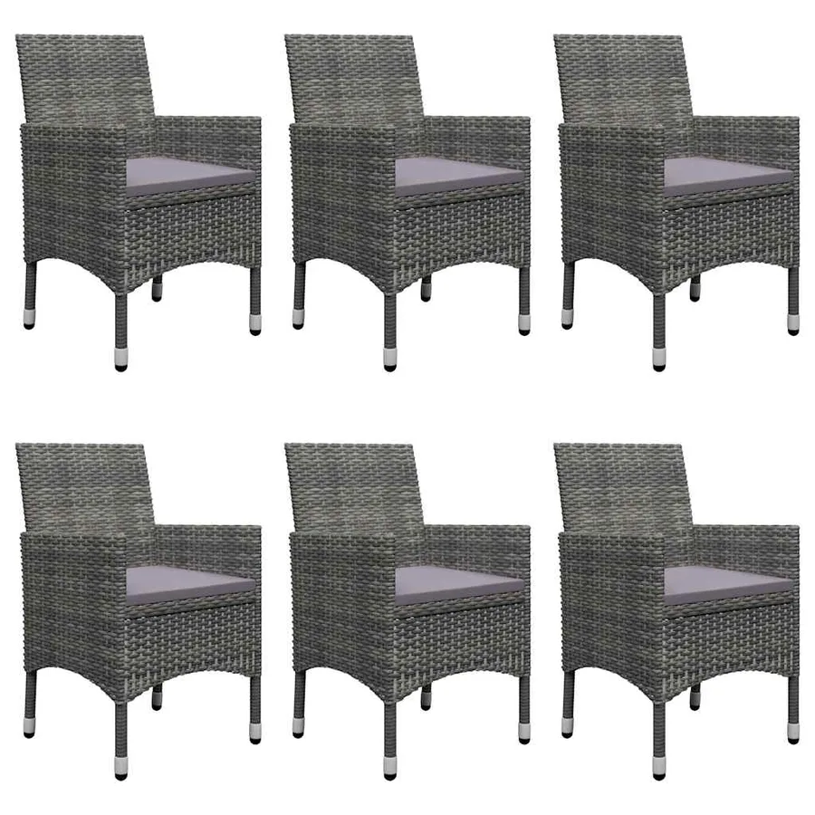 Ensemble à manger de jardin 7 pcs Gris - 5