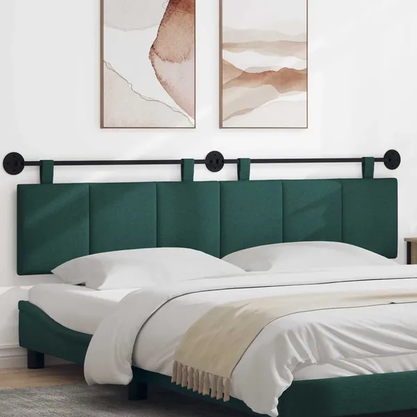 Tête de lit suspendue Vert foncé Tissu