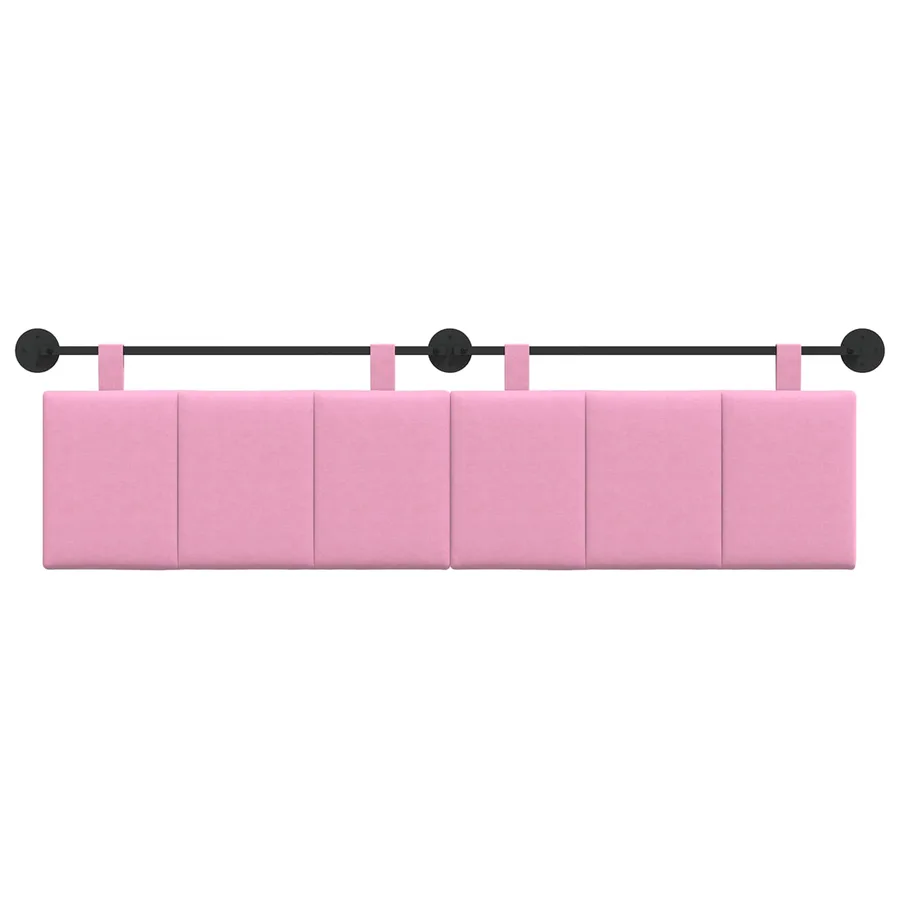 Tête de lit suspendue Rose tissu - 5