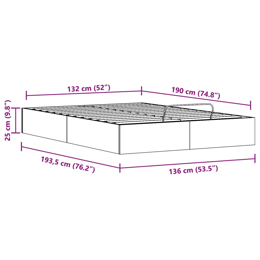 Cadre de lit ottoman avec rangement Blanc 135 x 190 cm - 11