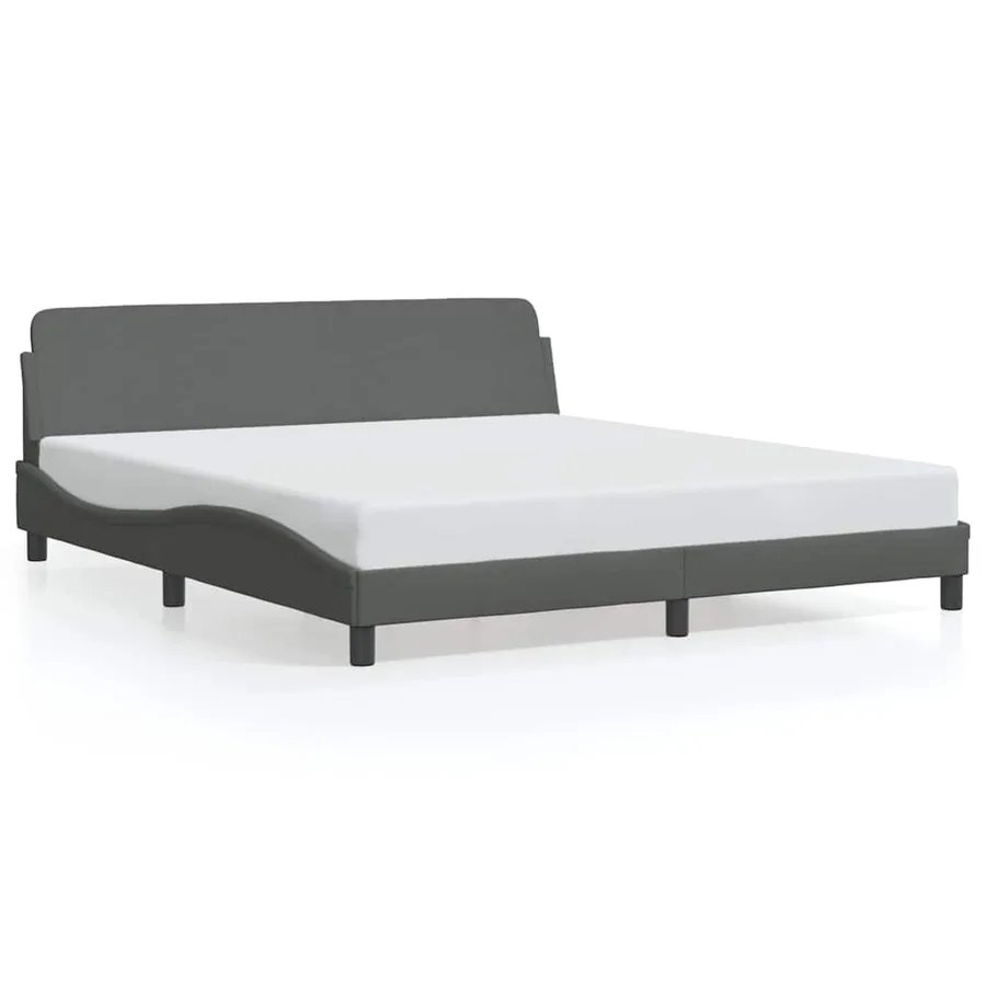 Cadre de lit Dover Gris foncé 180x200 cm tissu - 2