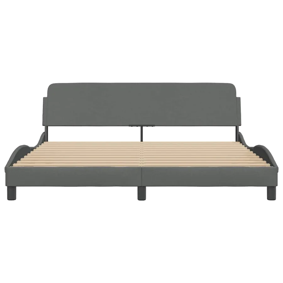Cadre de lit Dover Gris foncé 180x200 cm tissu - 4