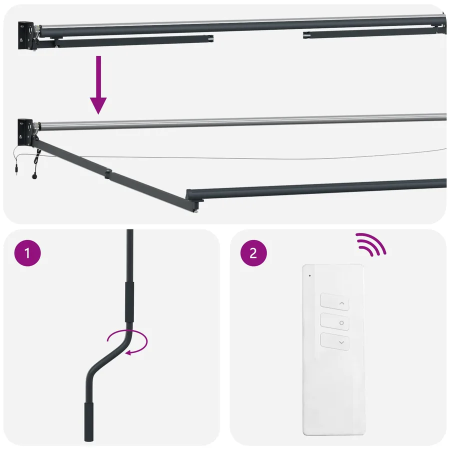 Auvent rétractable électrique 3 x 2,5 m - 9