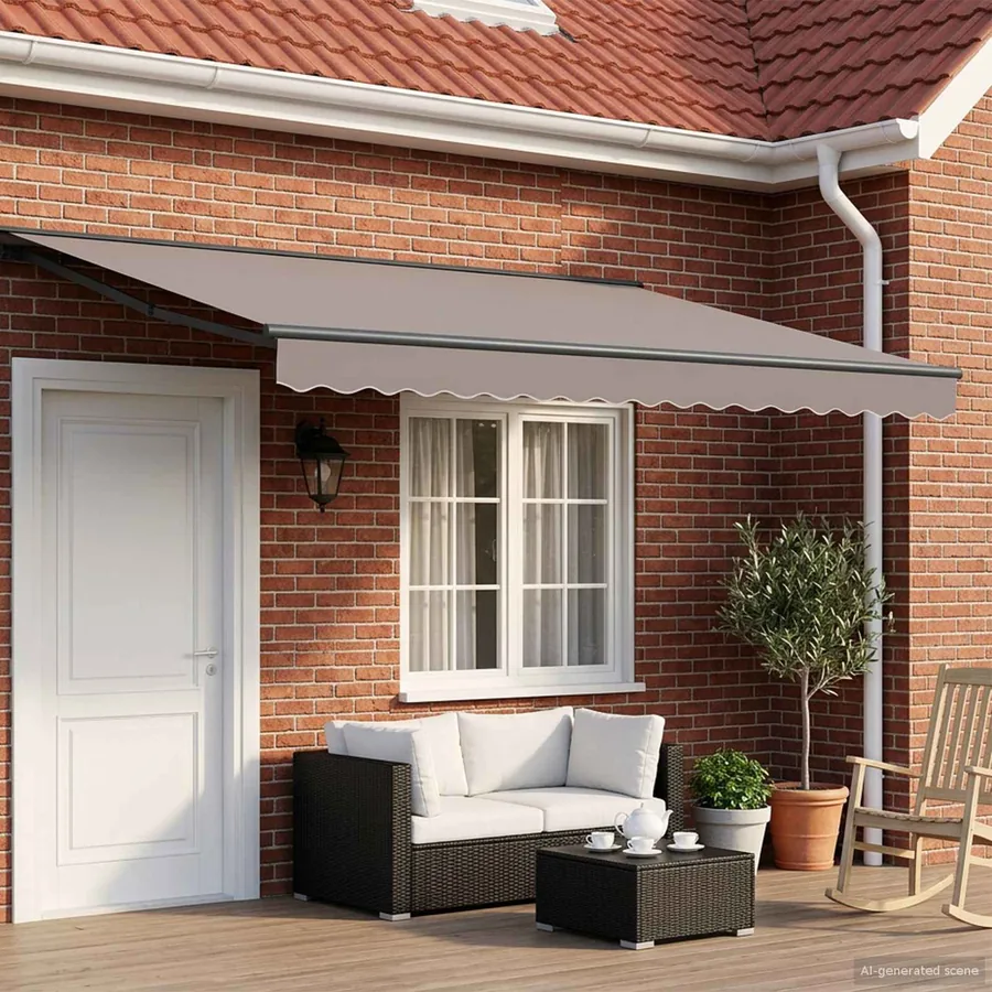 Cadre de store rétractable électrique Anthracite 4 × 3,5 m