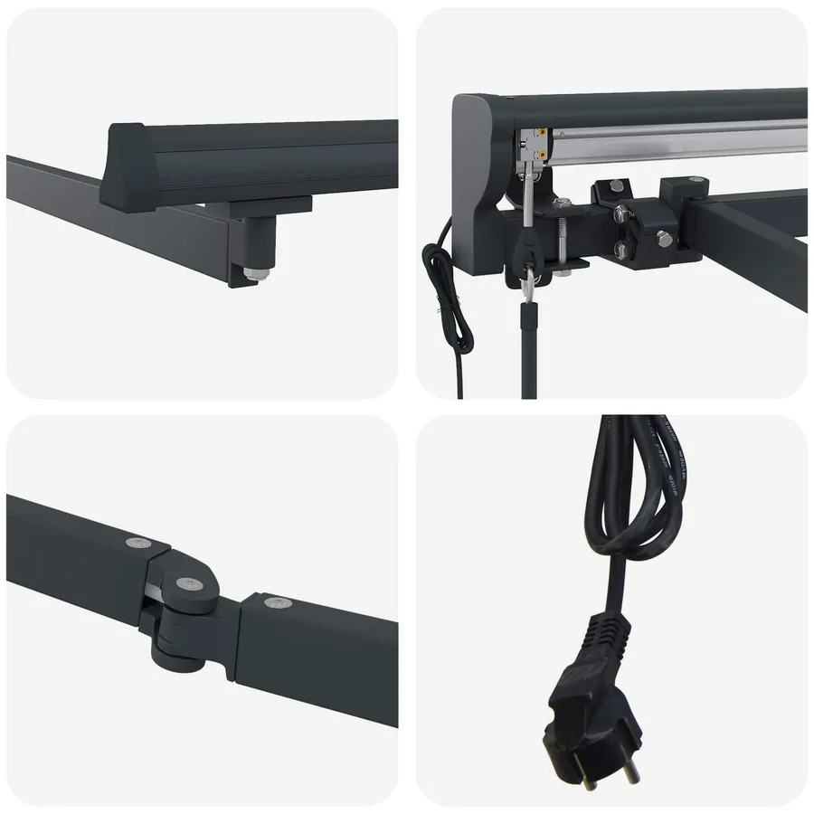 Cadre de store rétractable électrique Anthracite 4 × 3,5 m - 6