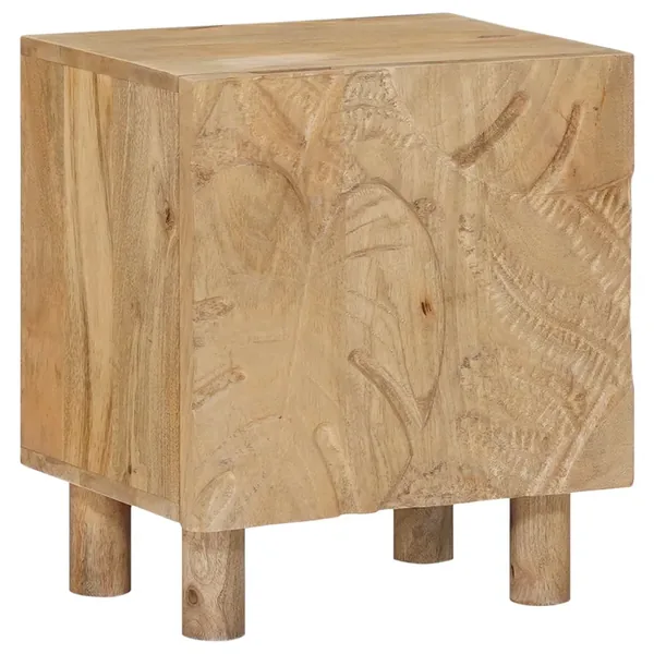 Table de chevet faite main Marron Teck 40 x 30 x 45 cm