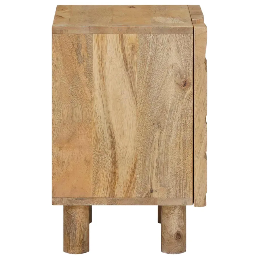 Table de chevet faite main Marron Teck 40 x 30 x 45 cm - 6
