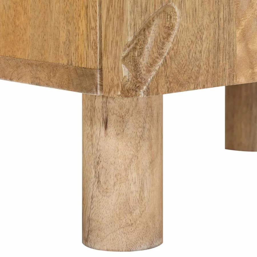 Table de chevet faite main Marron Teck 40 x 30 x 45 cm - 9