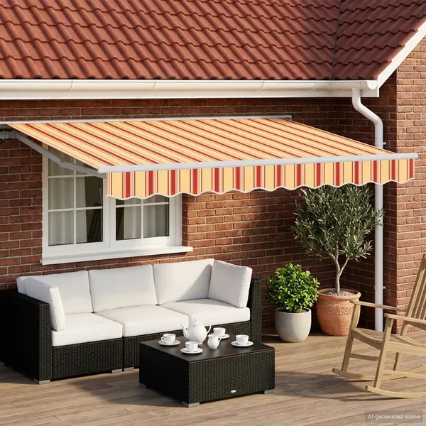 Cadre de store manuel avec LEDs 3 x 2,5 m