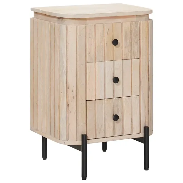 Table de chevet faite main Blanc 40 x 30 x 60 cm