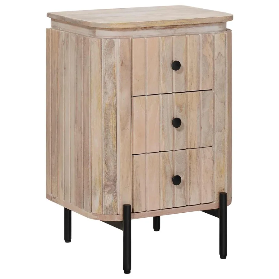 Table de chevet faite main Blanc 40 x 30 x 60 cm - 4