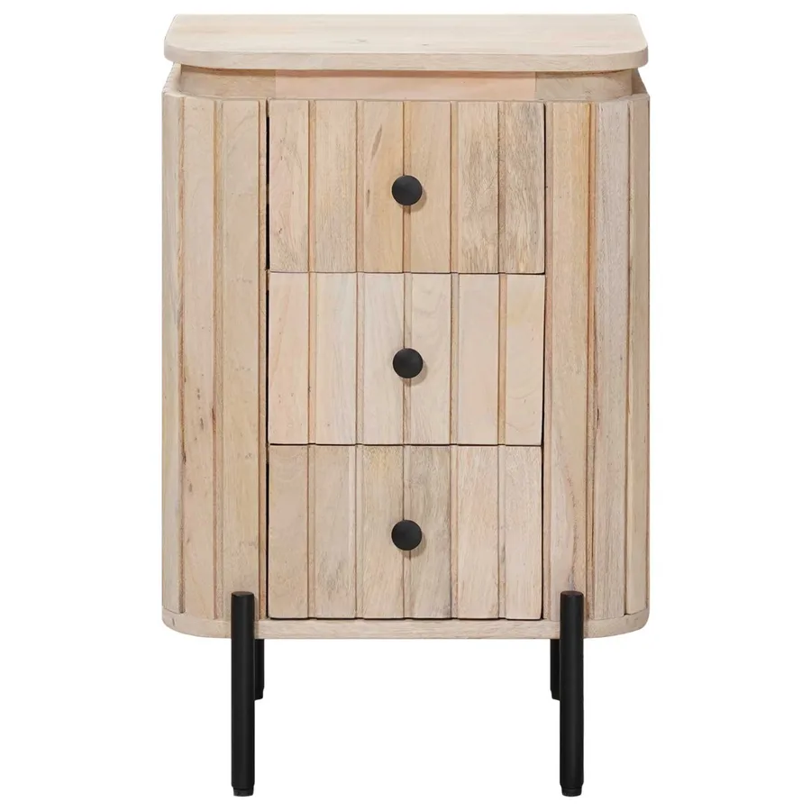Table de chevet faite main Blanc 40 x 30 x 60 cm - 5