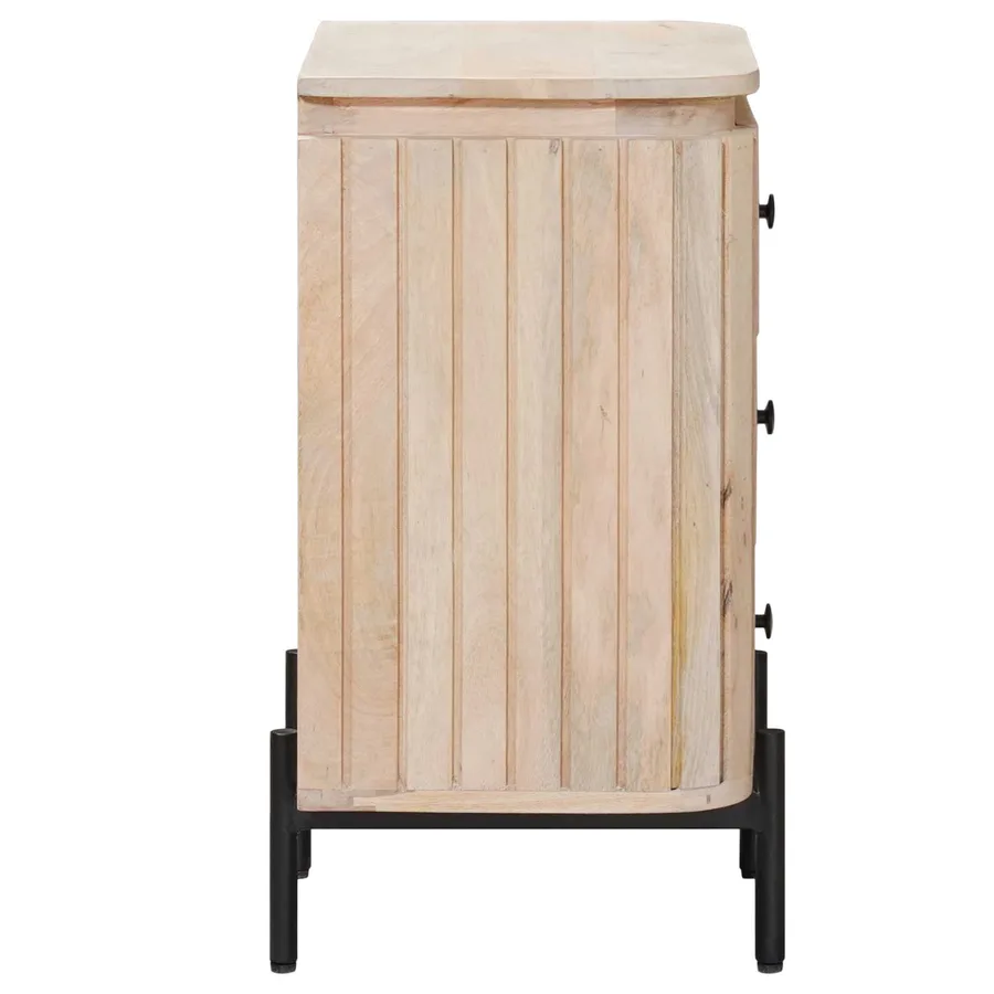 Table de chevet faite main Blanc 40 x 30 x 60 cm - 6