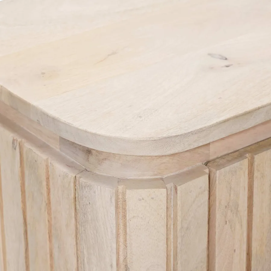 Table de chevet faite main Blanc 40 x 30 x 60 cm - 8