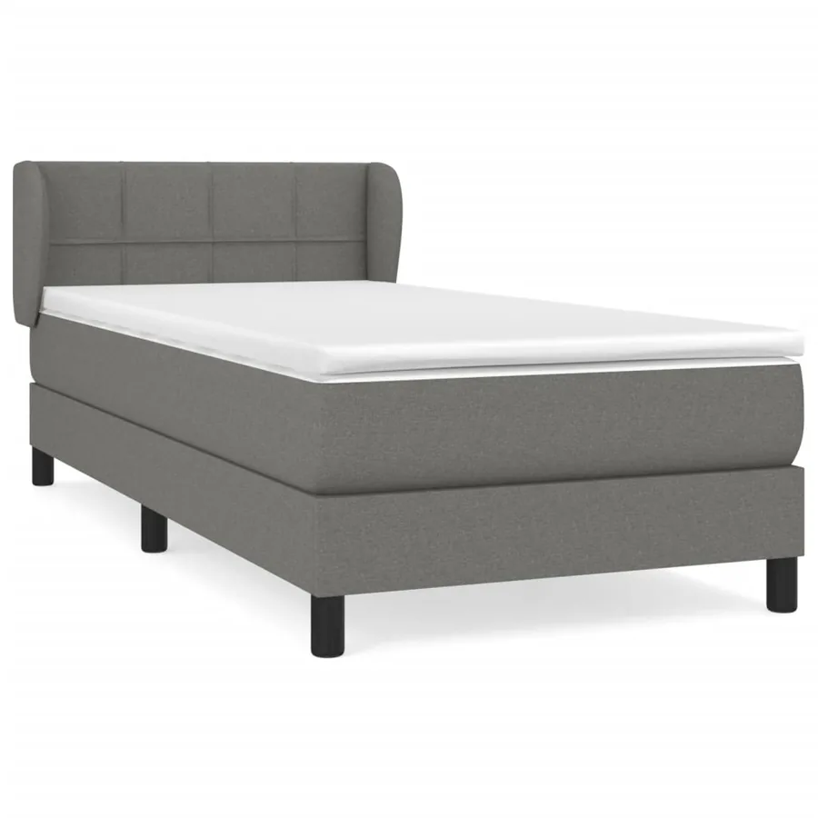 Sommier à lattes de lit avec matelas Gris foncé 80x200 cm Tissu - 2
