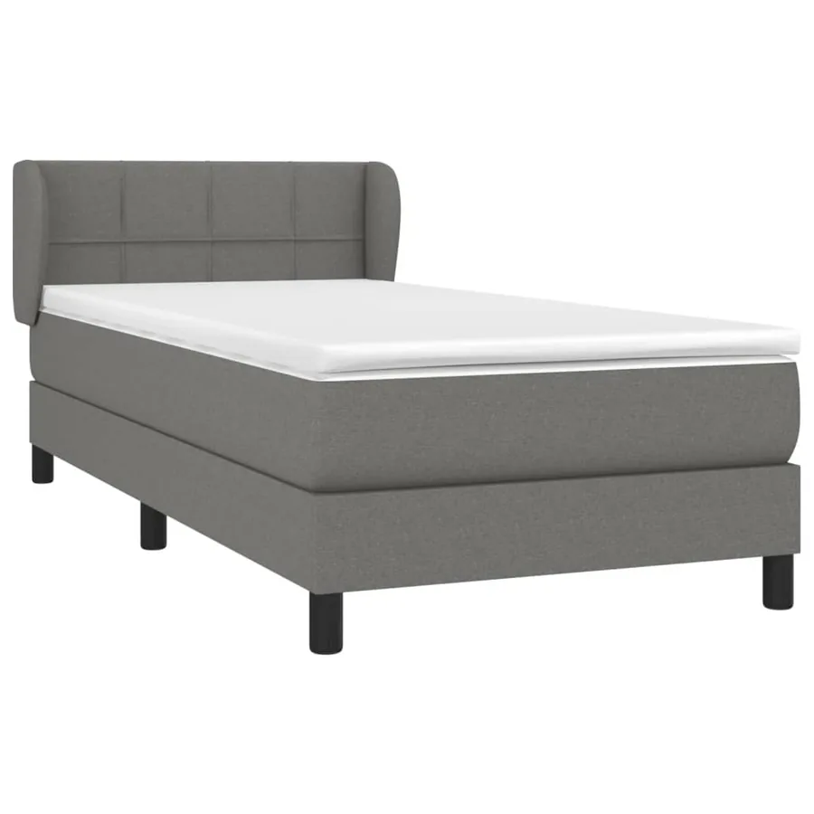 Sommier à lattes de lit avec matelas Gris foncé 80x200 cm Tissu - 3
