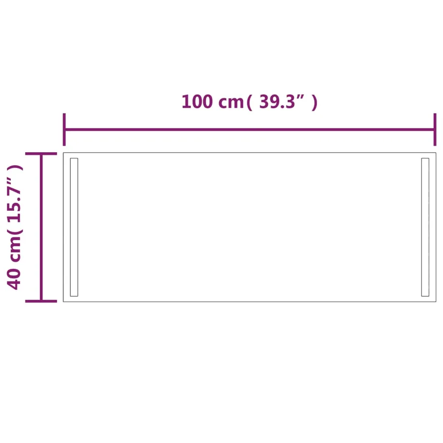 Miroir de salle de bain à LED 40x100 cm - 5