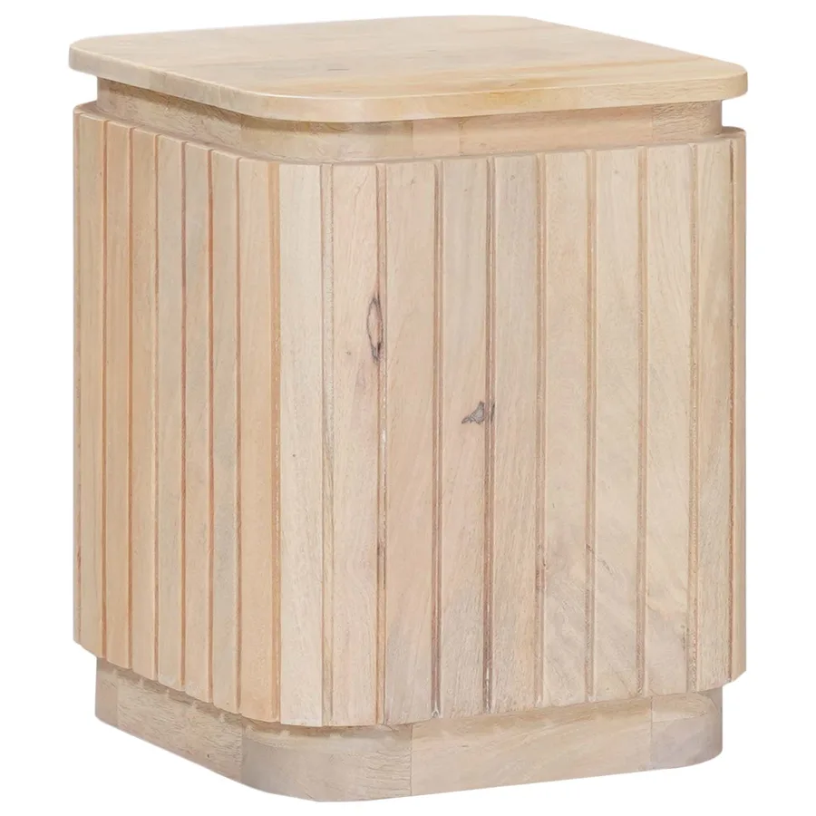 Ensemble de Tables de Chevet Artisanales 2 pcs Blanc - 2