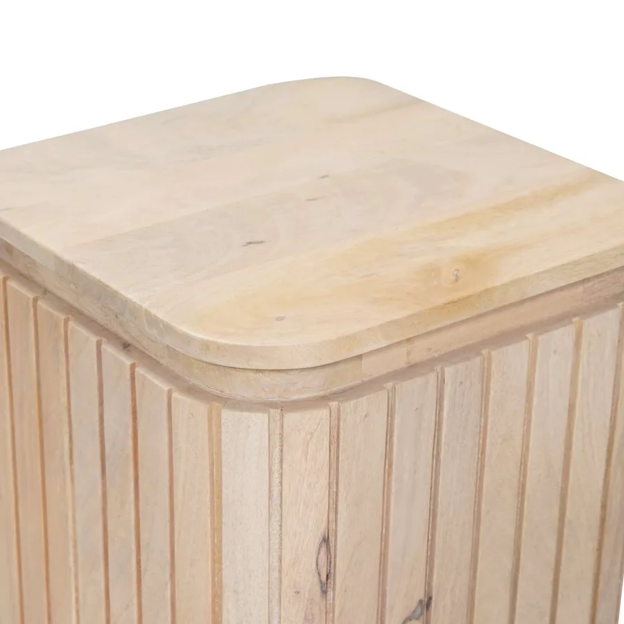 Ensemble de Tables de Chevet Artisanales 2 pcs Blanc - 6