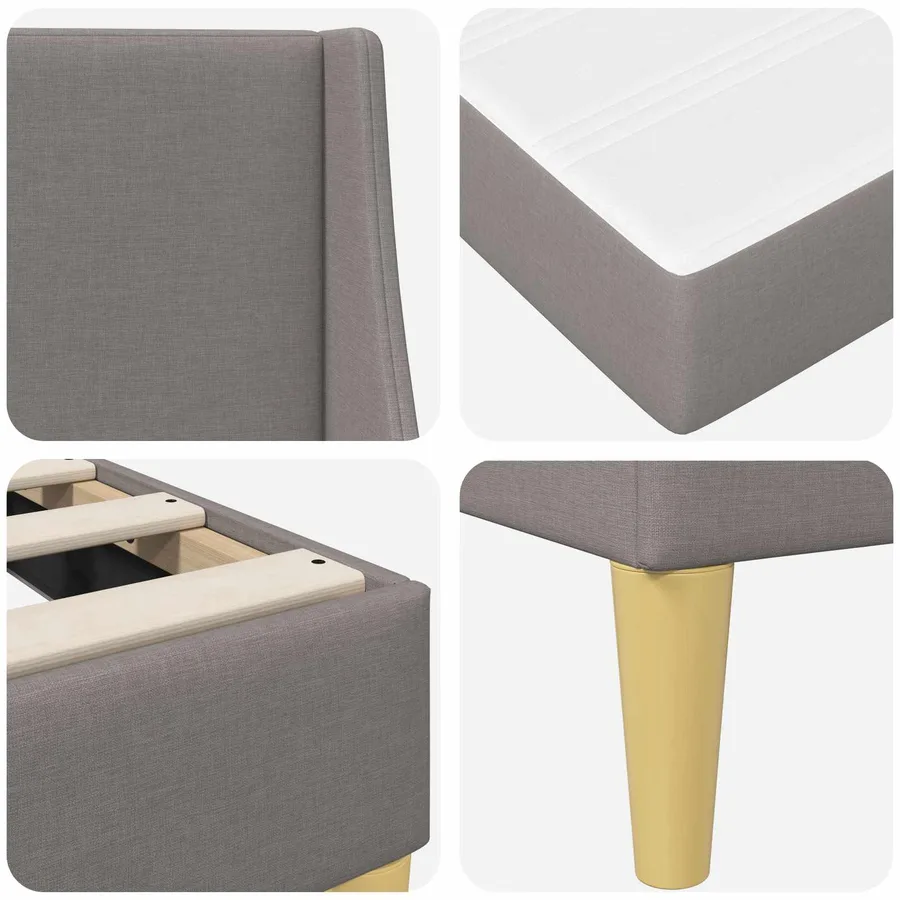 Cadre de lit avec matelas avec tête de lit Polyester - 9